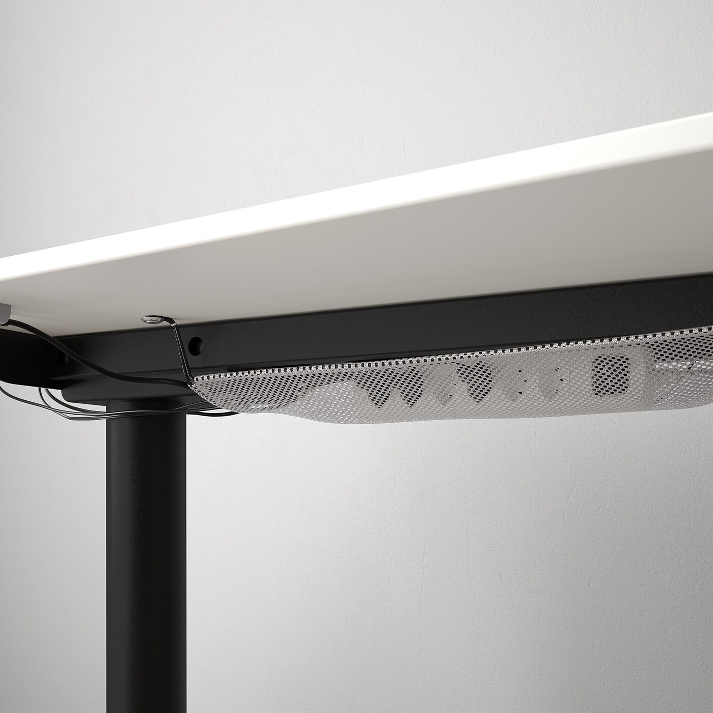 BEKANT corner desk right sit/stand white/black - IKEA