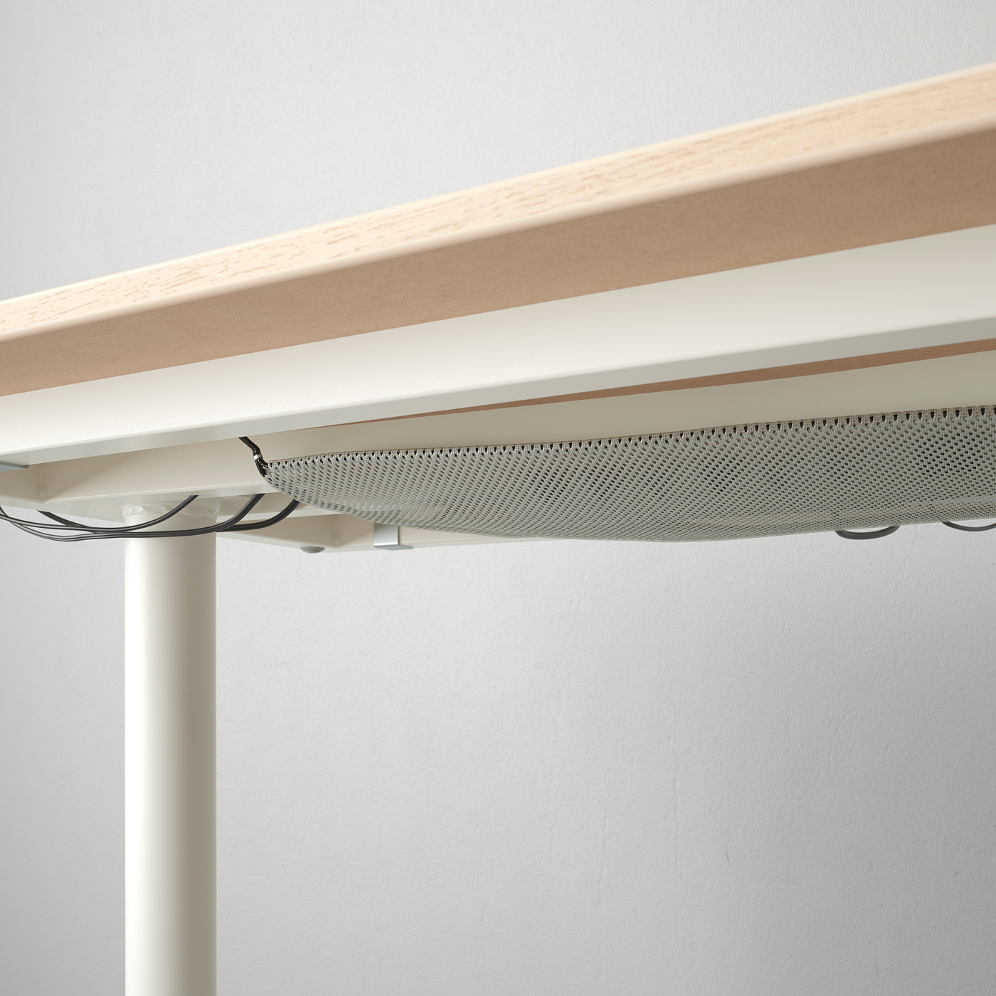 BEKANT corner desk right white stained oak veneer/white - IKEA