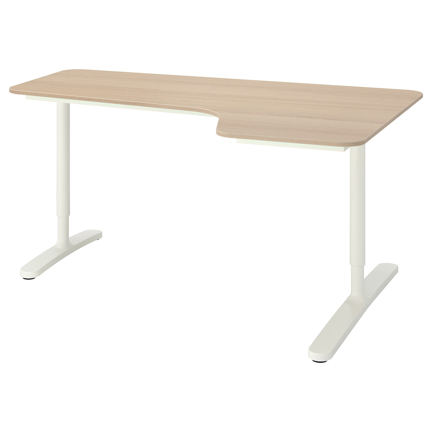 BEKANT desk white stained oak veneer/black - IKEA
