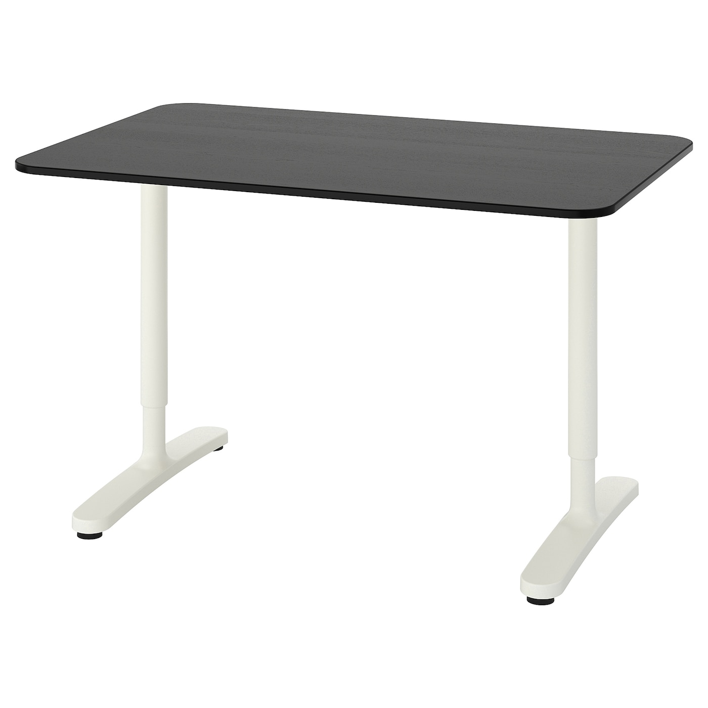 BEKANT desk black stained ash veneer/white - IKEA