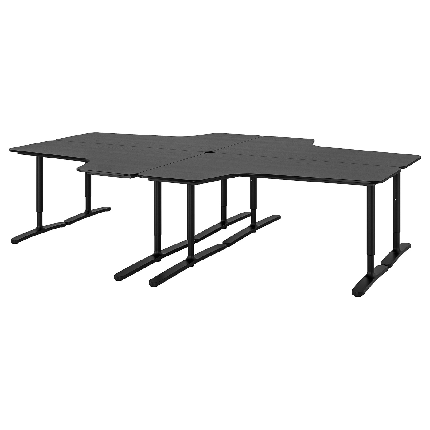 BEKANT desk combination black stained ash veneer/black - IKEA