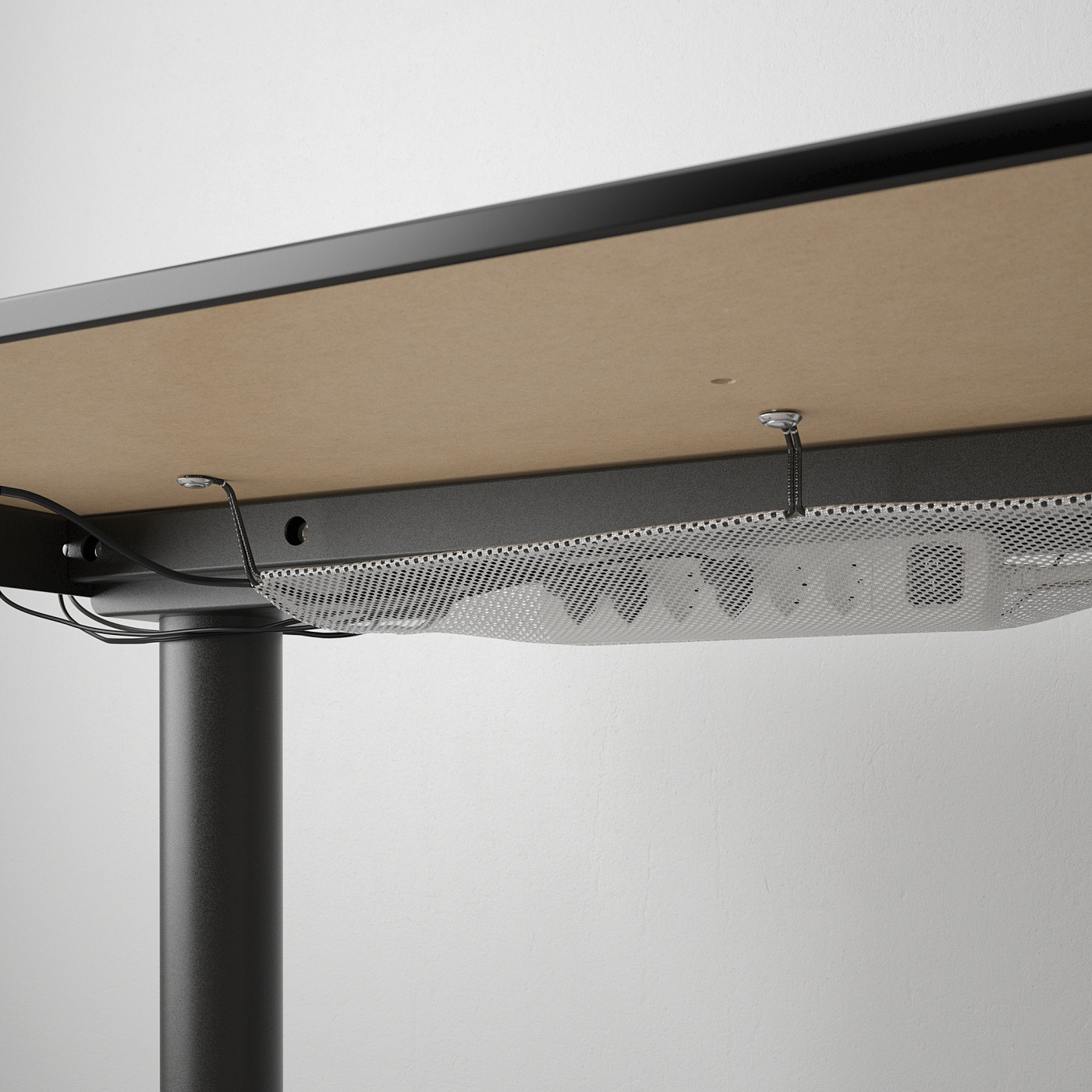 BEKANT desk sit/stand black stained ash veneer/black - IKEA