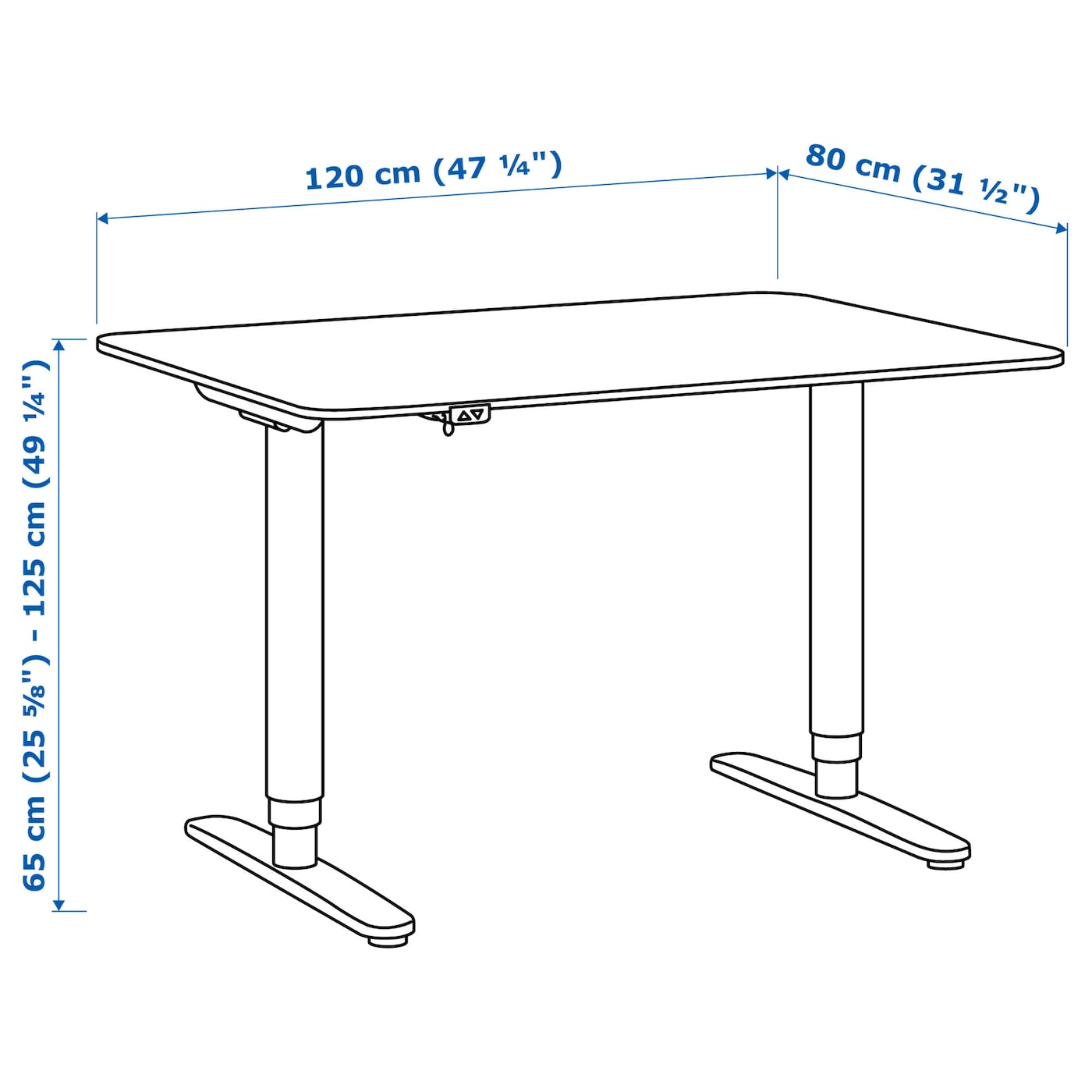 BEKANT desk sit/stand white/black - IKEA