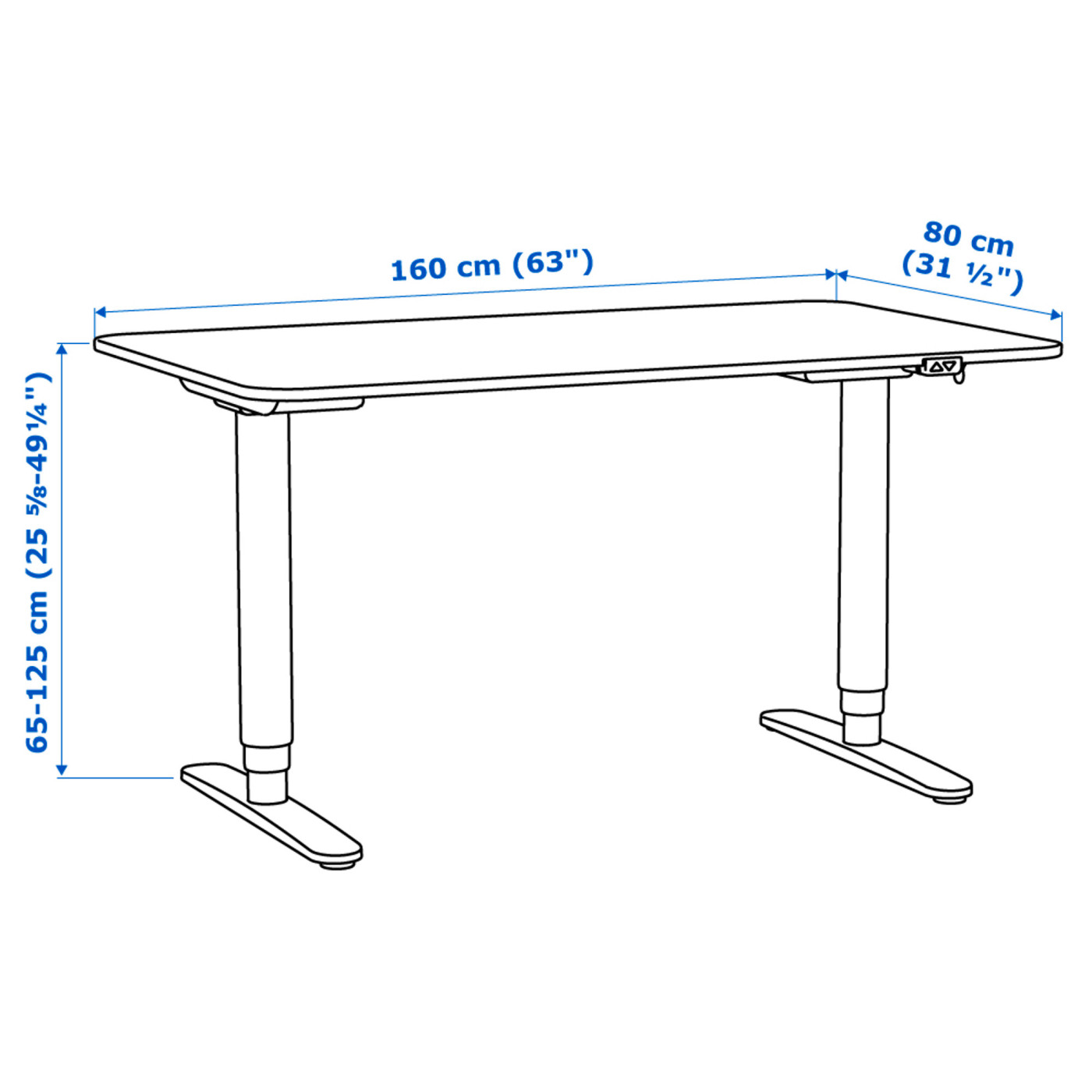 BEKANT desk sit/stand white stained oak veneer/white - IKEA