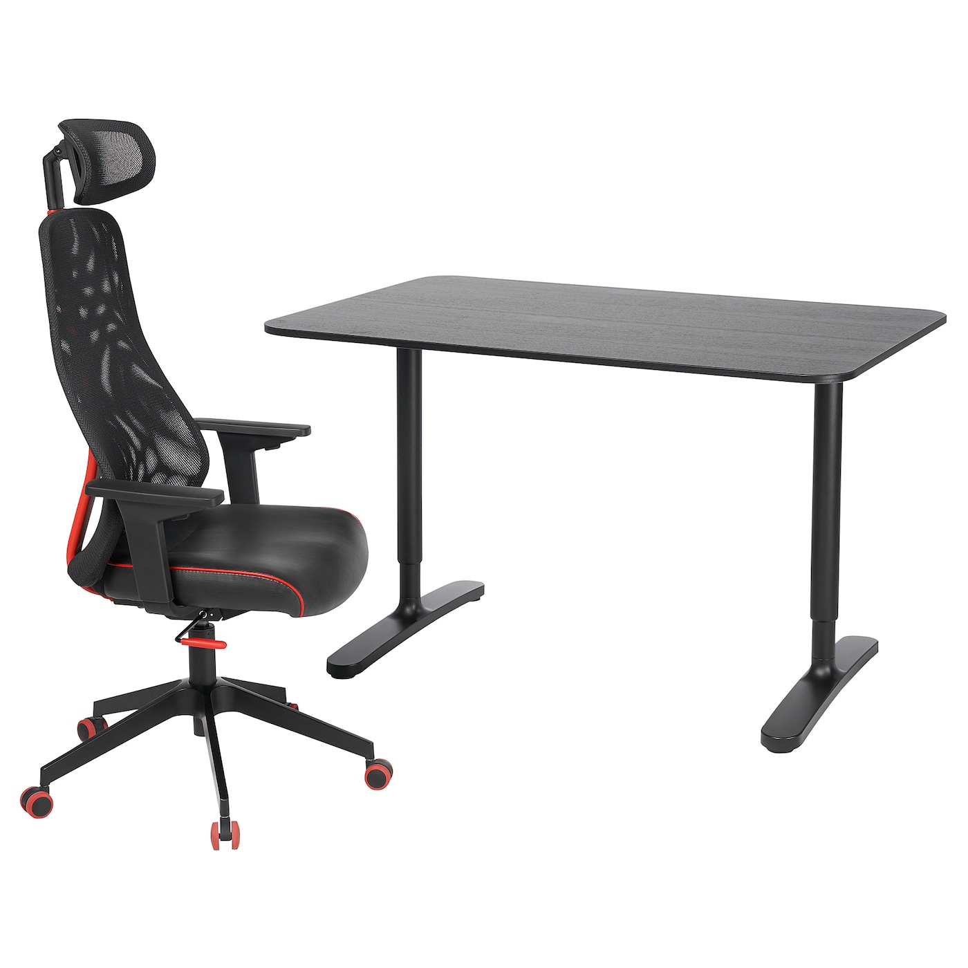 BEKANT / MATCHSPEL desk and chair black - IKEA