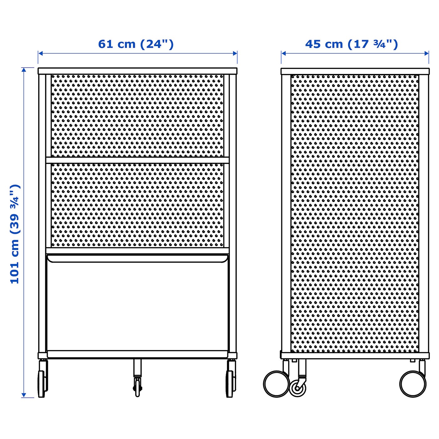 BEKANT storage unit with smart lock mesh black - IKEA
