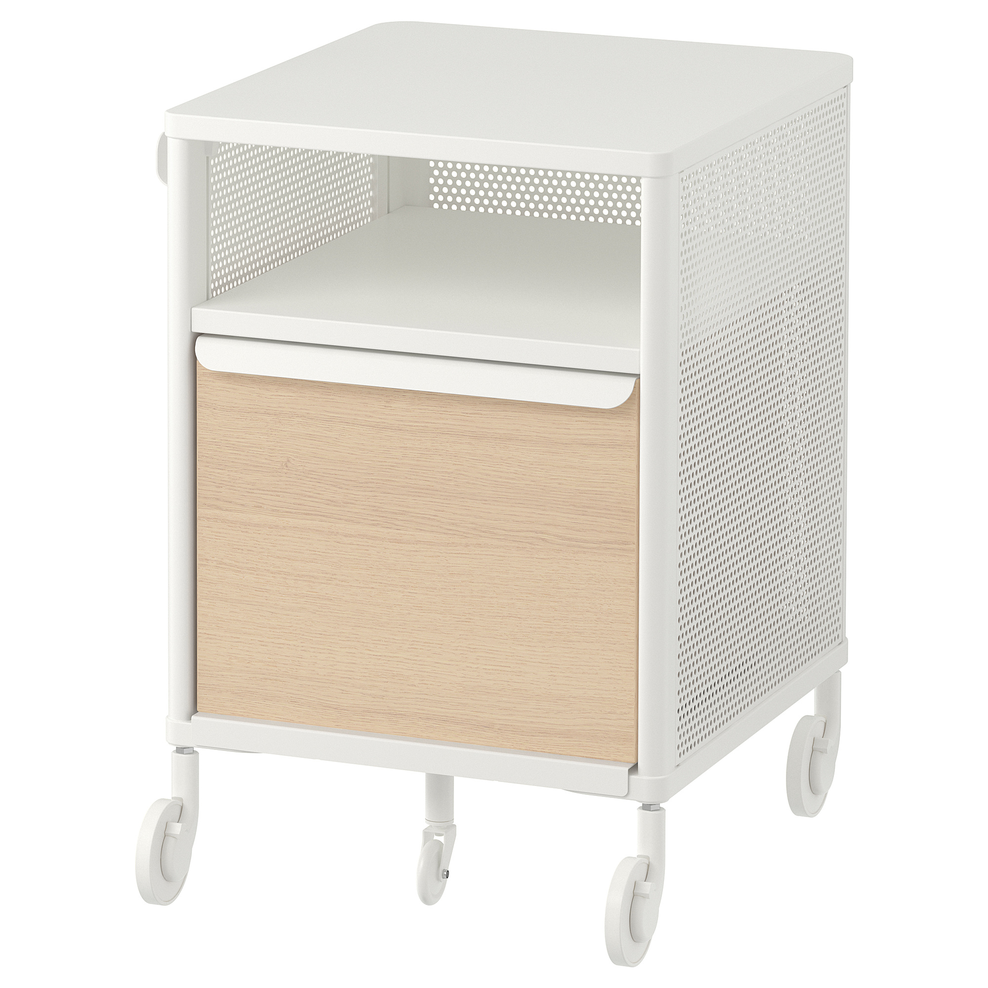 BEKANT storage unit with smart lock mesh white - IKEA