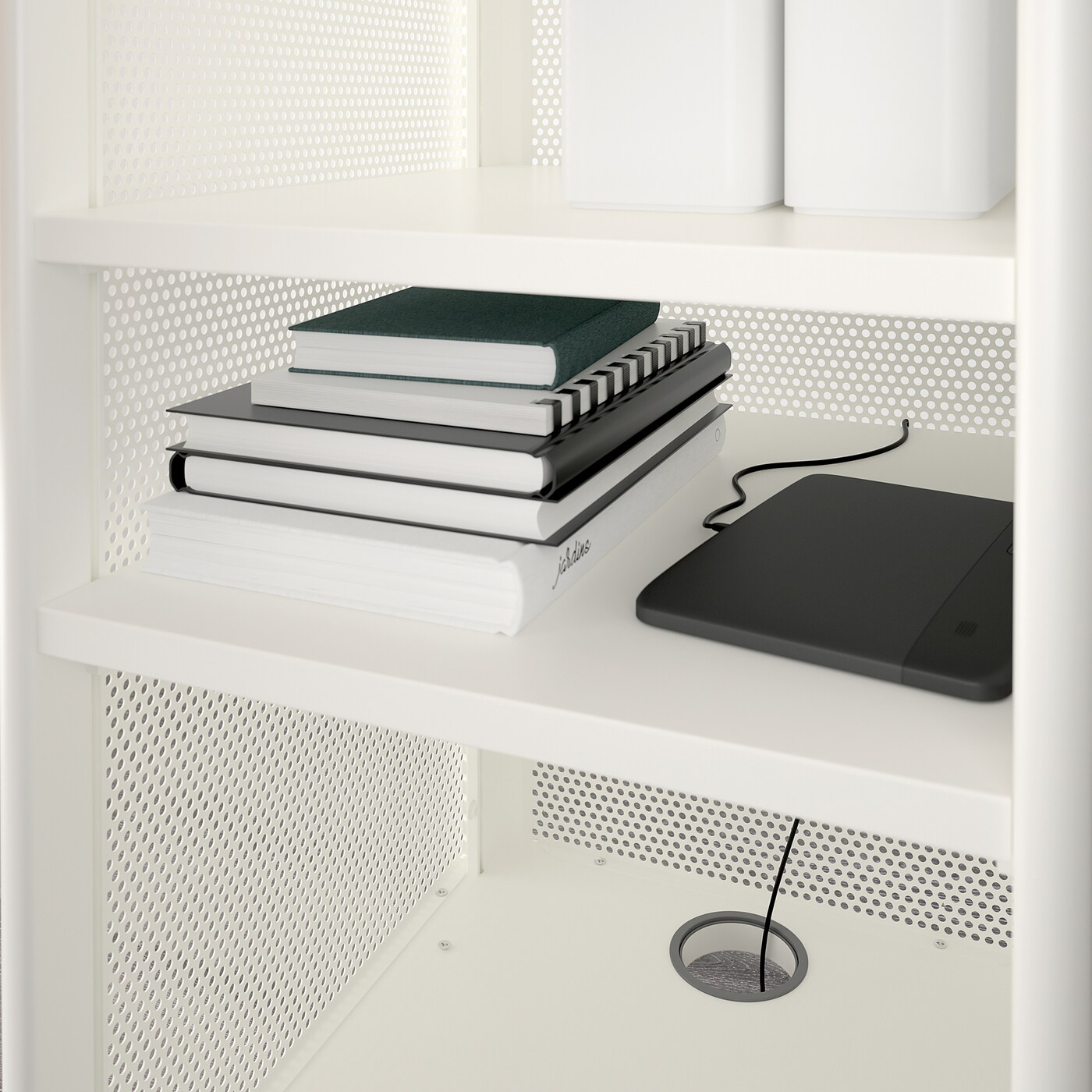 BEKANT storage unit with smart lock mesh white - IKEA