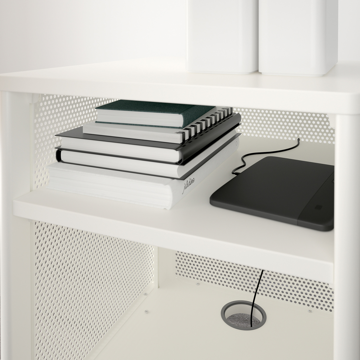 BEKANT storage unit with smart lock mesh white - IKEA