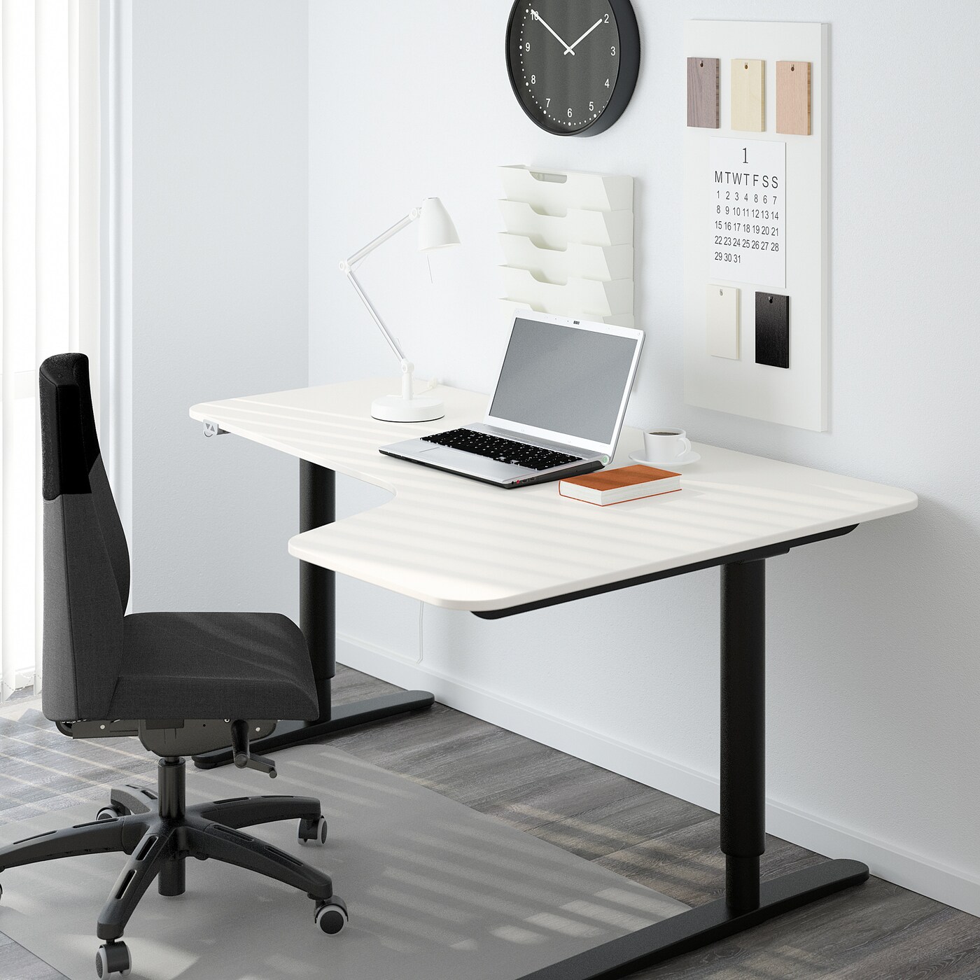 BEKANT underframe for corner table top black - IKEA