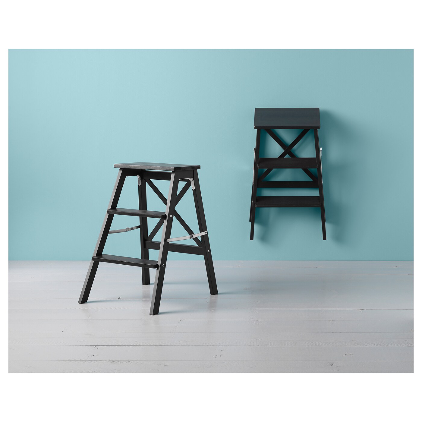 BEKVAM stepladder 3 steps black IKEA