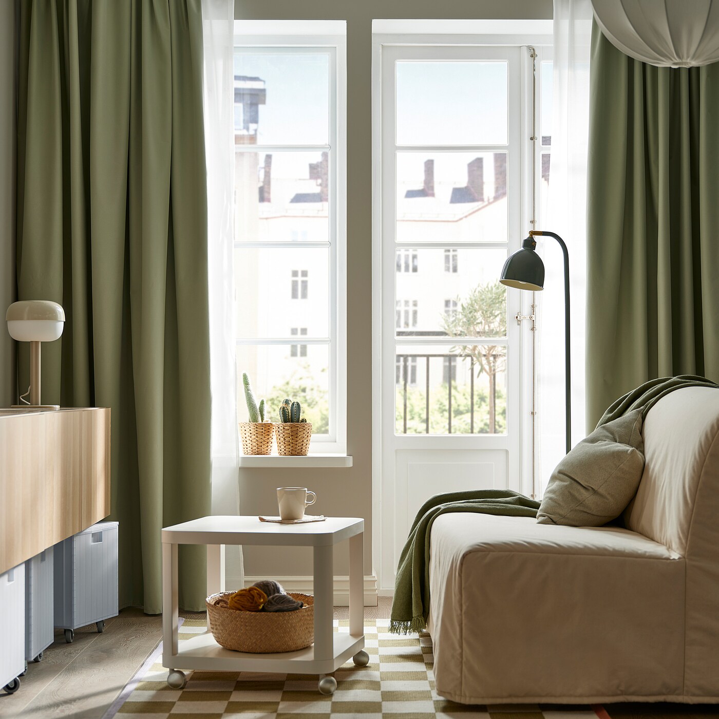 Bagaille CURTAIN ★ GREEN Curtain green 135x270cm 4EVERYDAY – Gato Preto