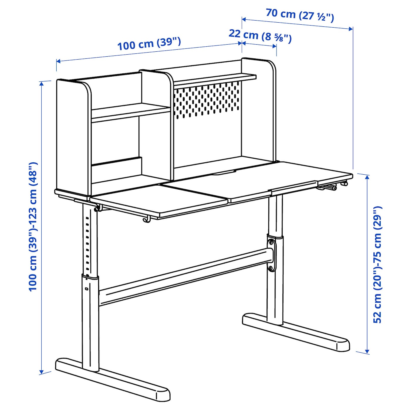 BERGLÄRKA desk white/tiltable - IKEA