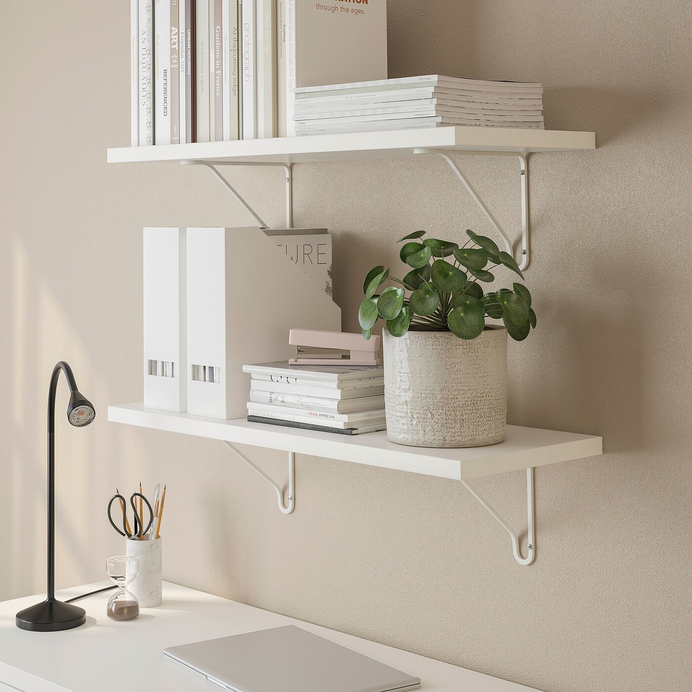 BERGSHULT / FÖRLÄGGARE wall shelf white/white - IKEA