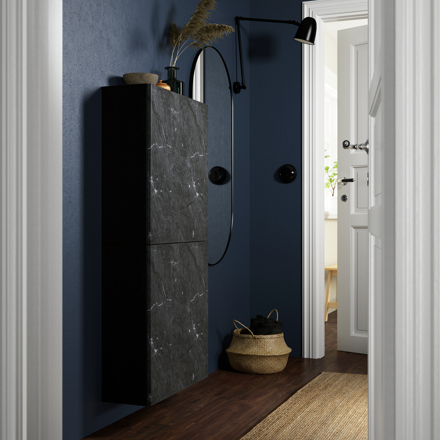 BERGSVIKEN door black marble effect - IKEA