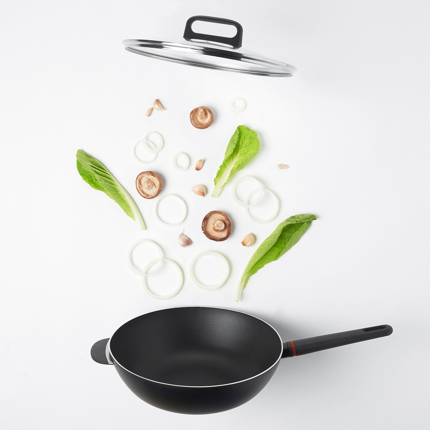 BESINNING wok with lid non-stick coating - IKEA
