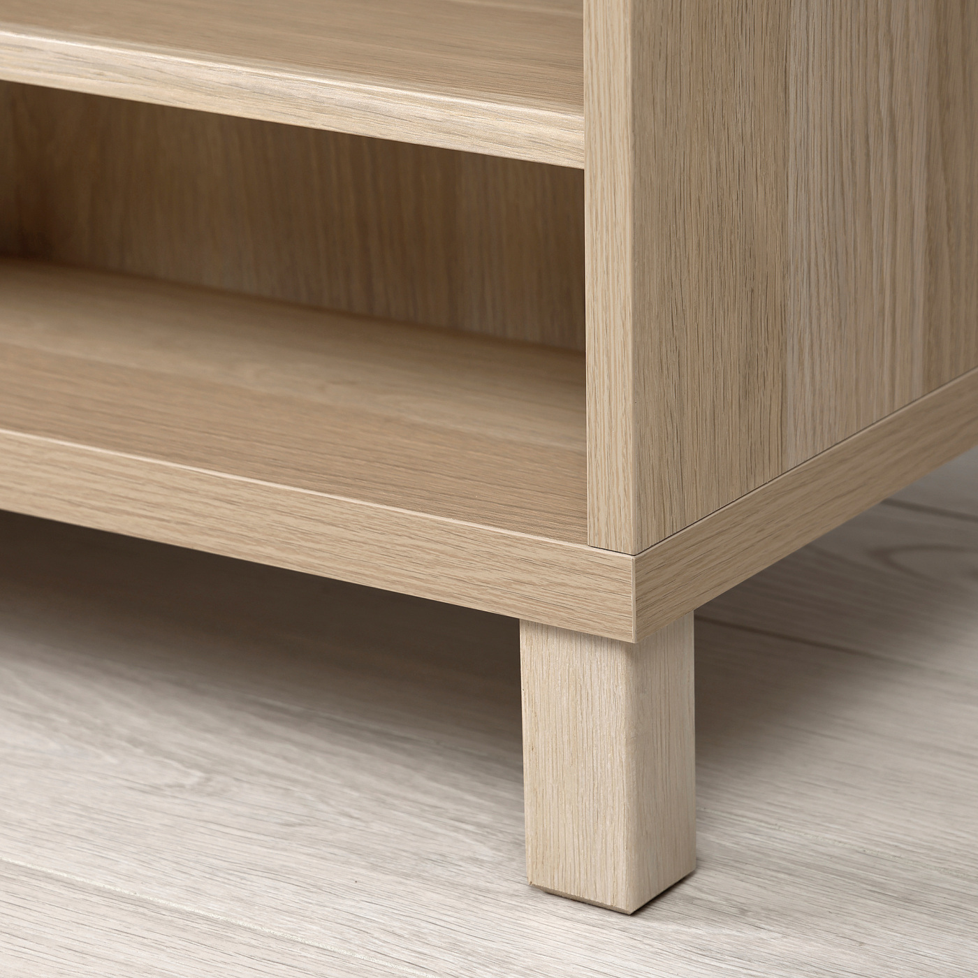 BESTÅ coffee table with doors white stained oak effect/Lappviken