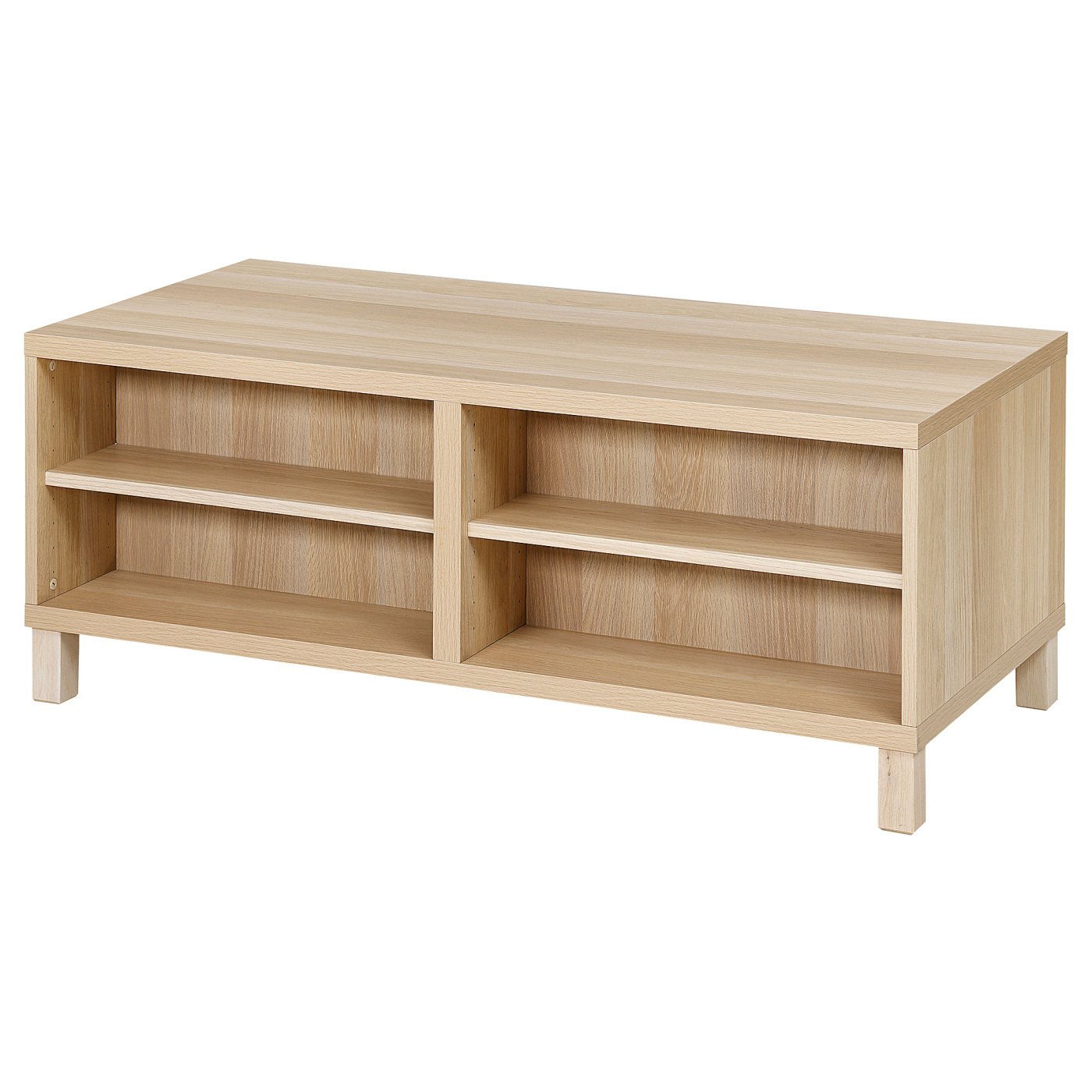 BESTÅ coffee table with doors white stained oak effect/Lappviken