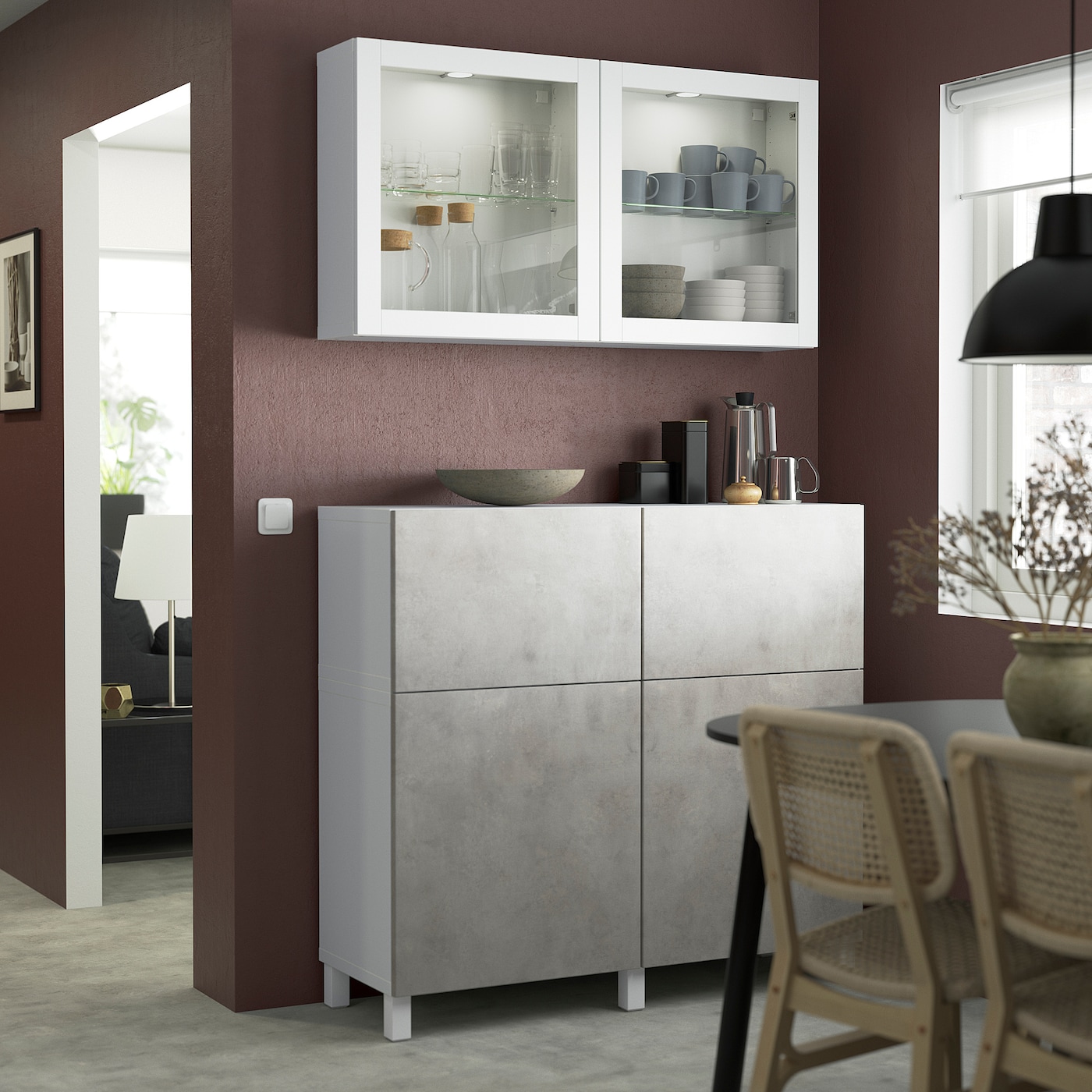 BESTÅ storage combination w doors/drawers white Kallviken