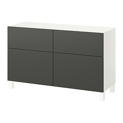 BESTÅ storage combination w doors/drawers white Selsviken/Stallarp