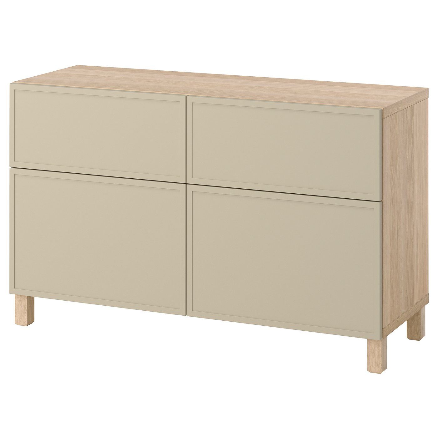 BESTÅ storage combination w doors/drawers white stained oak