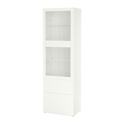 SYVDE cabinet with glass doors white - IKEA