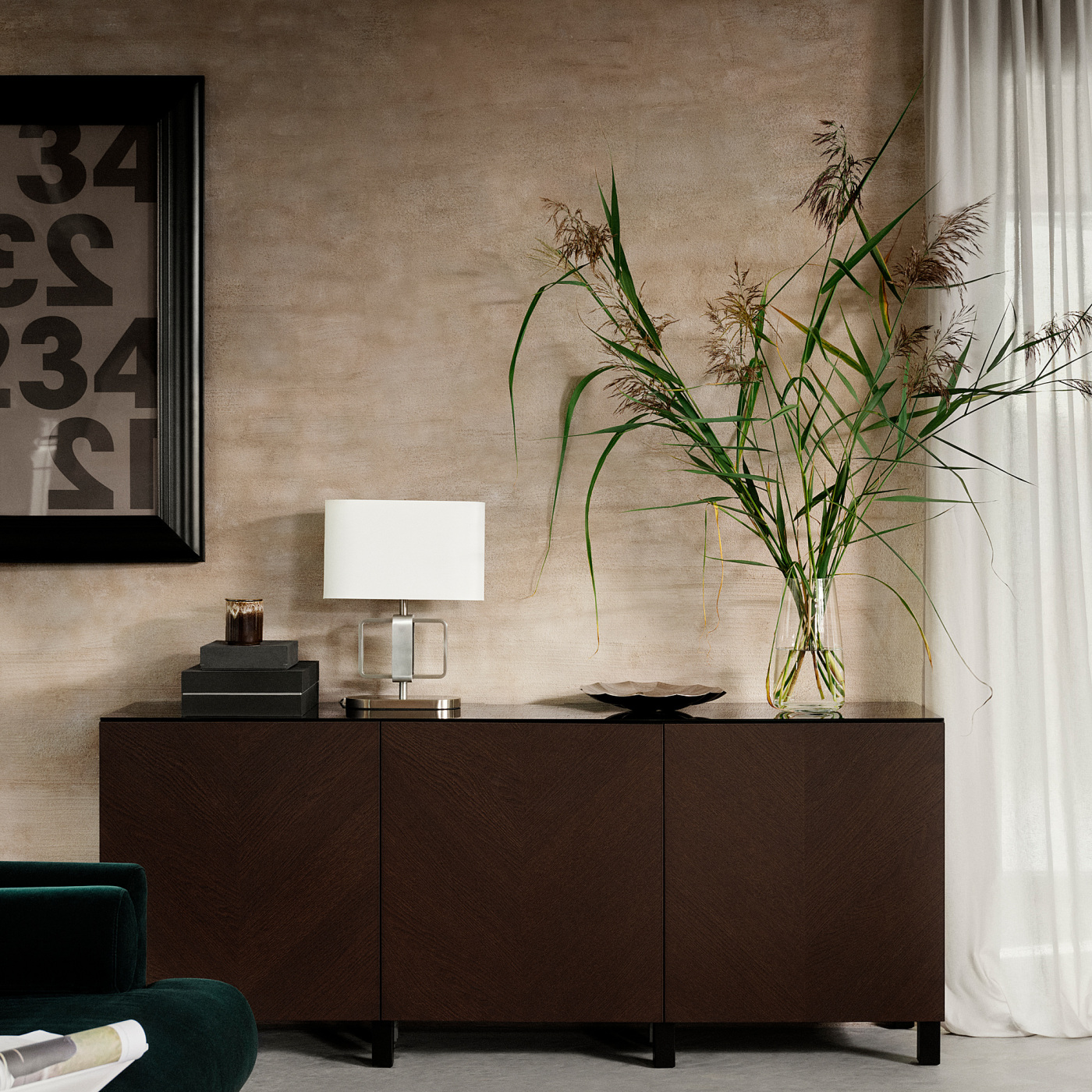 BESTÅ storage combination with doors black-brown Hedeviken