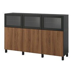 BESTÅ storage combination with doors white Lappviken/Sindvik dark