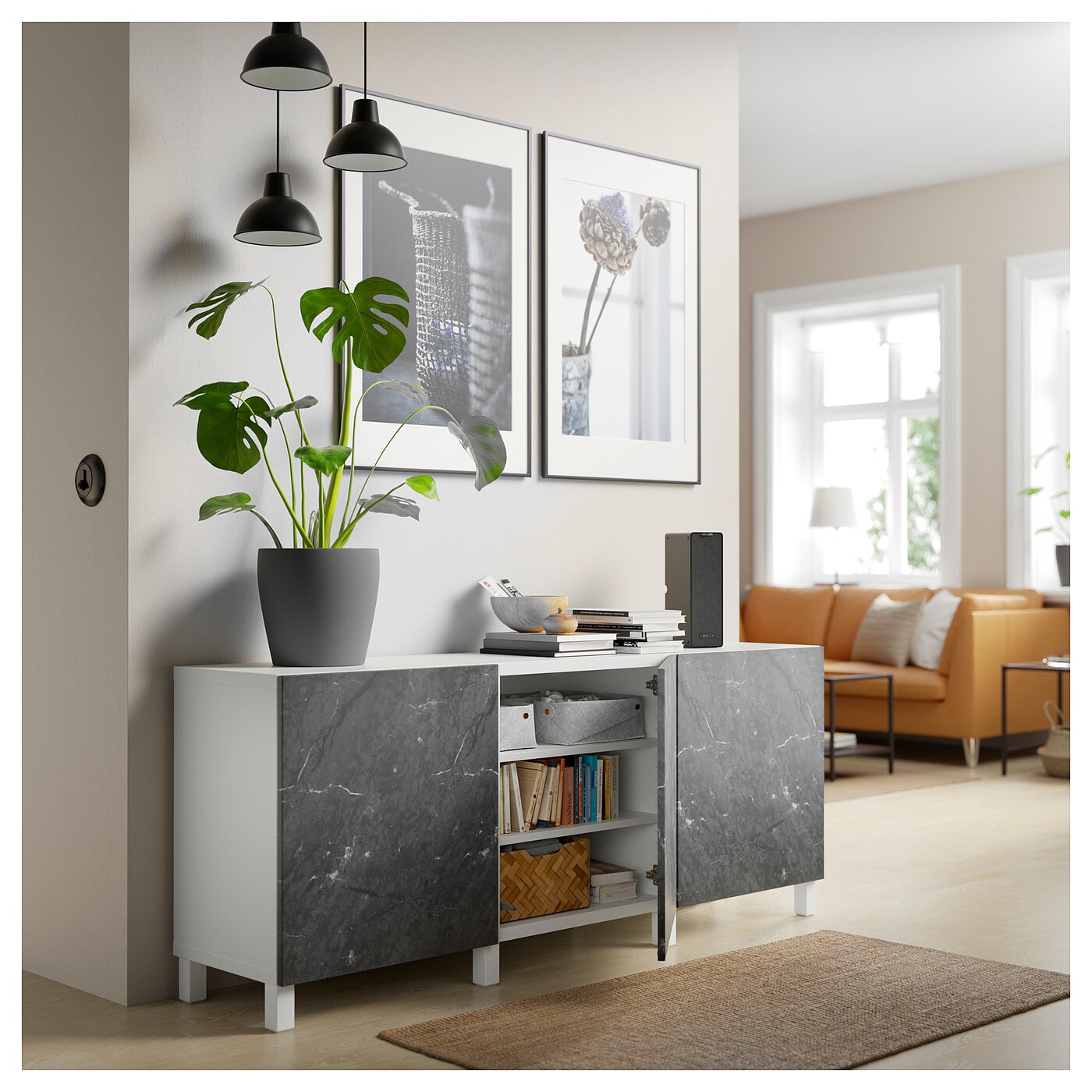 BESTÅ storage combination with doors white Bergsviken