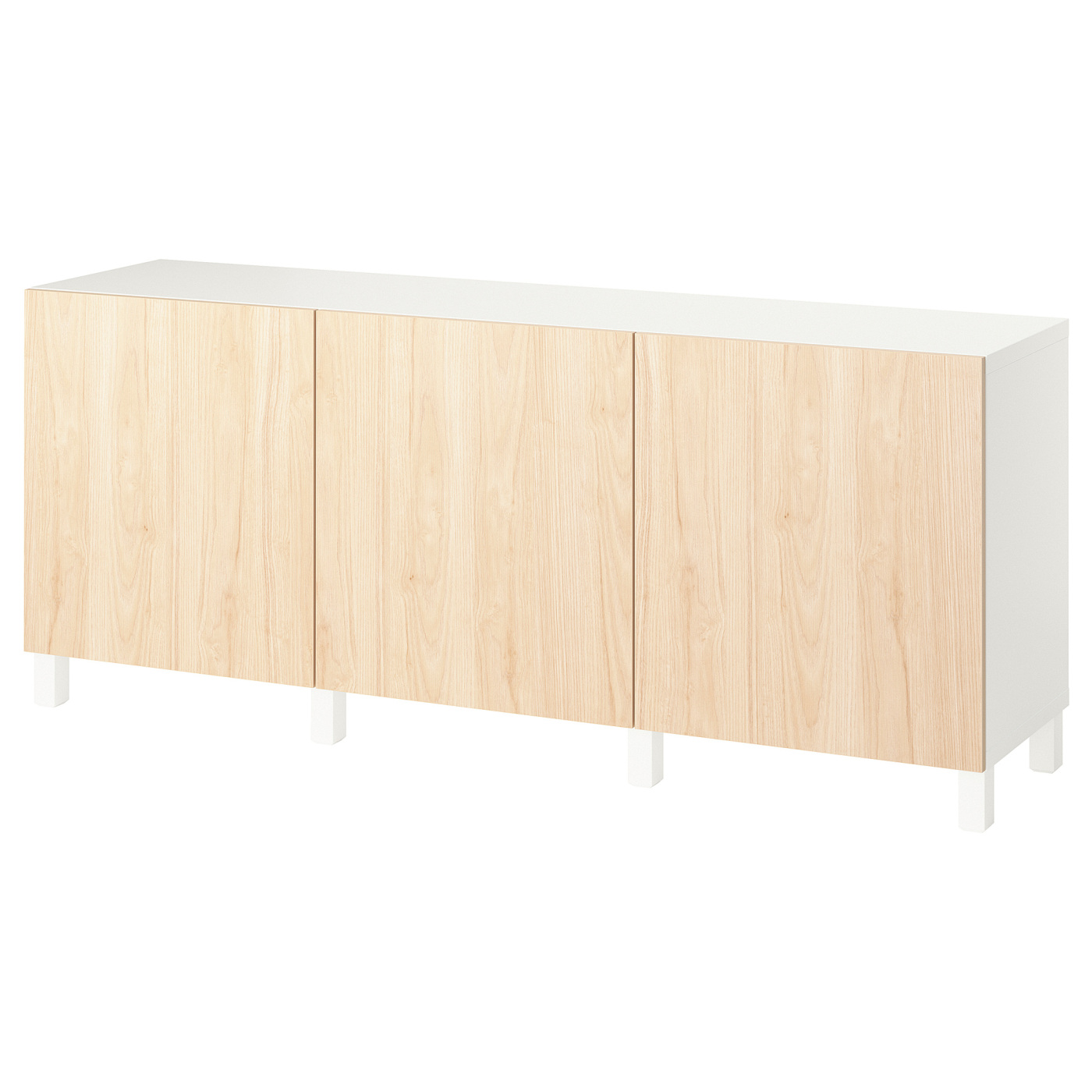 BESTÅ storage combination with doors white/Fänrik/Stubbarp ash - IKEA