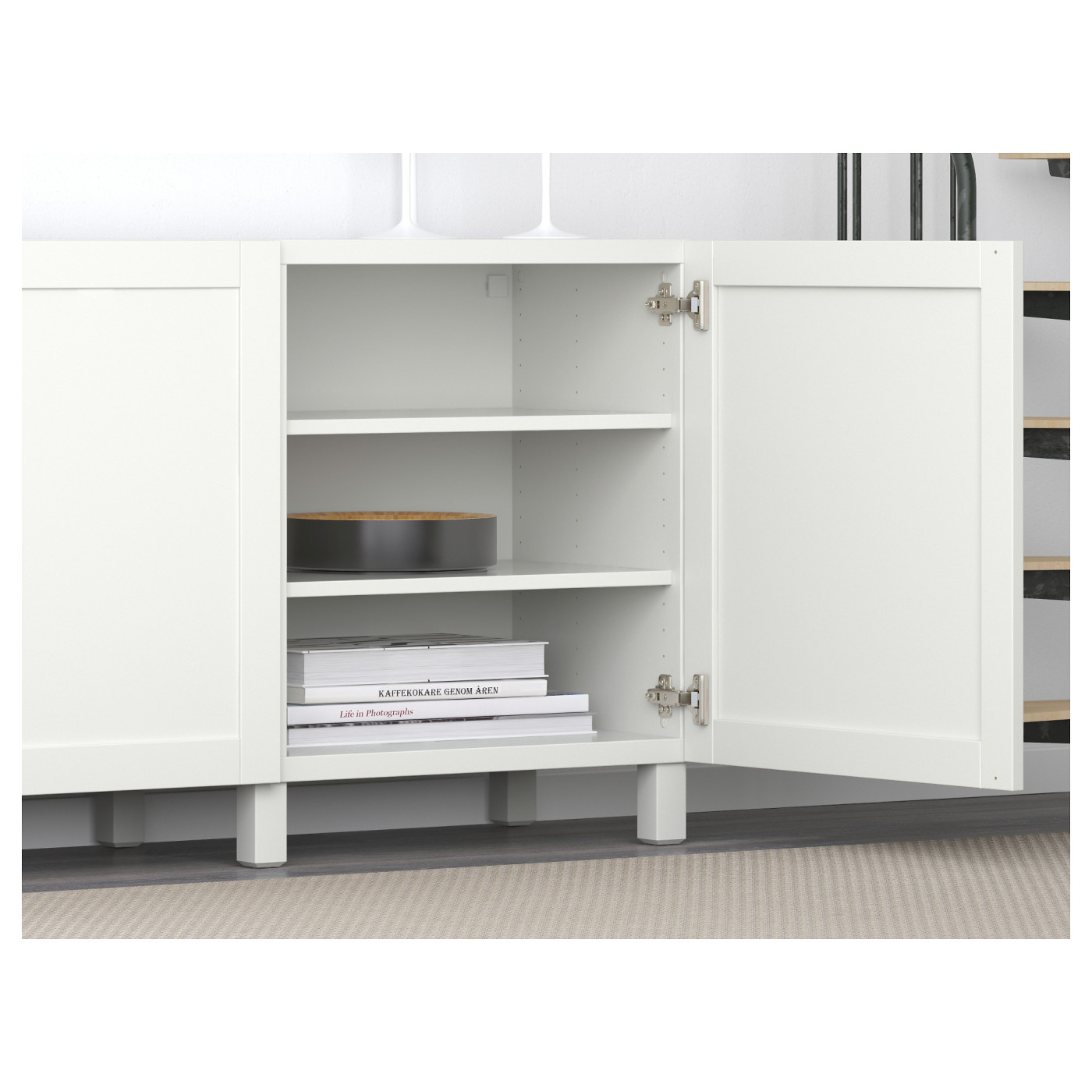 BESTÅ storage combination with doors white/Hanviken/Stubbarp white