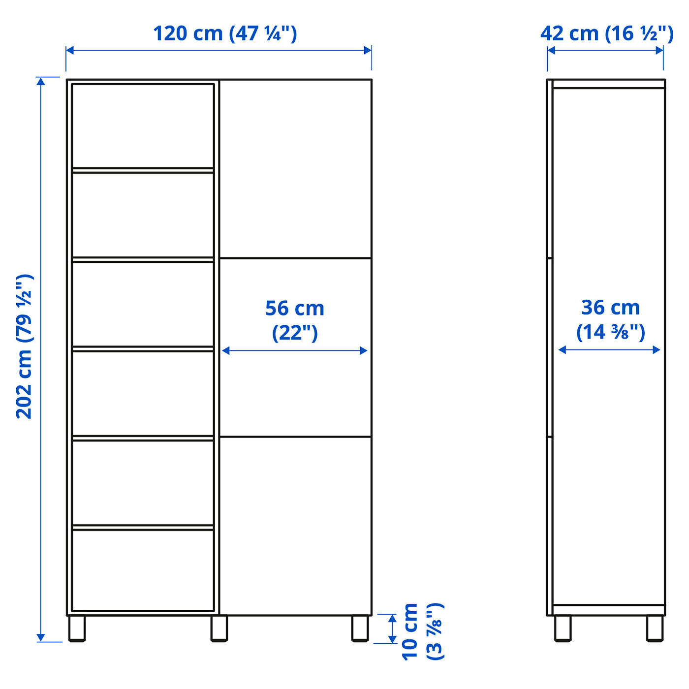 BESTÅ storage combination with doors white/Hedeviken oak veneer - IKEA