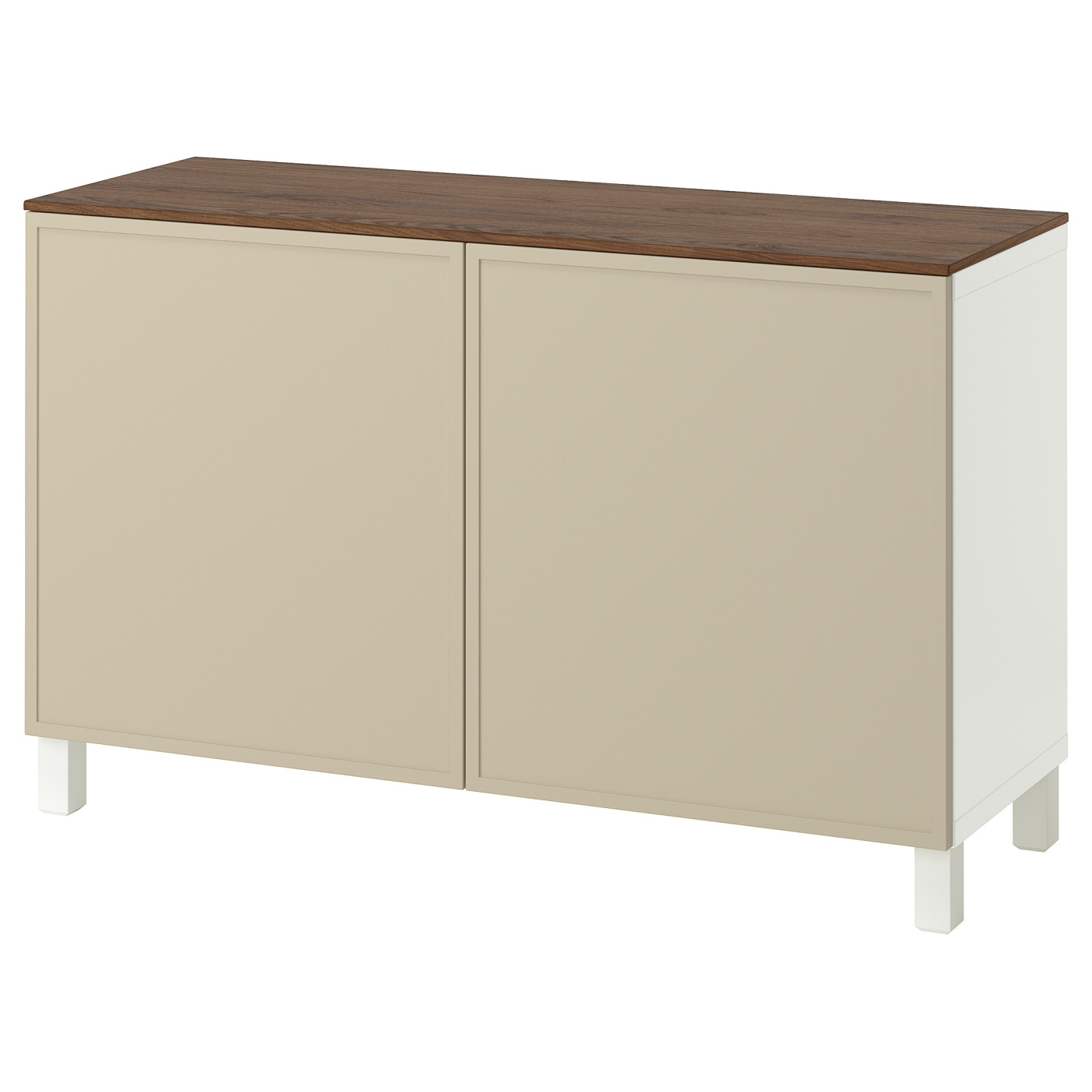 BESTÅ storage combination with doors white/Krukmakare beige - IKEA