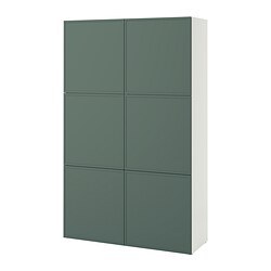 BESTÅ storage combination with doors white/Lappviken dark grey - IKEA
