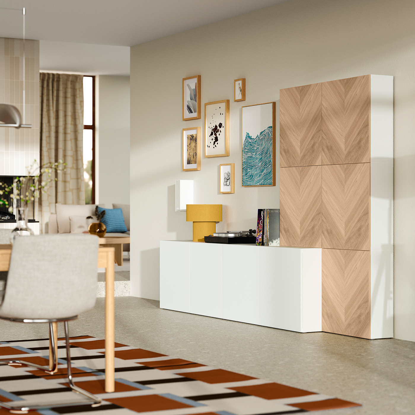 【3/31まで】【約7万円】【送料込】IKEA BESTÅ 大容量ラック　収納棚 BESTÅ storage combination with drawers, dark gray/Lappviken