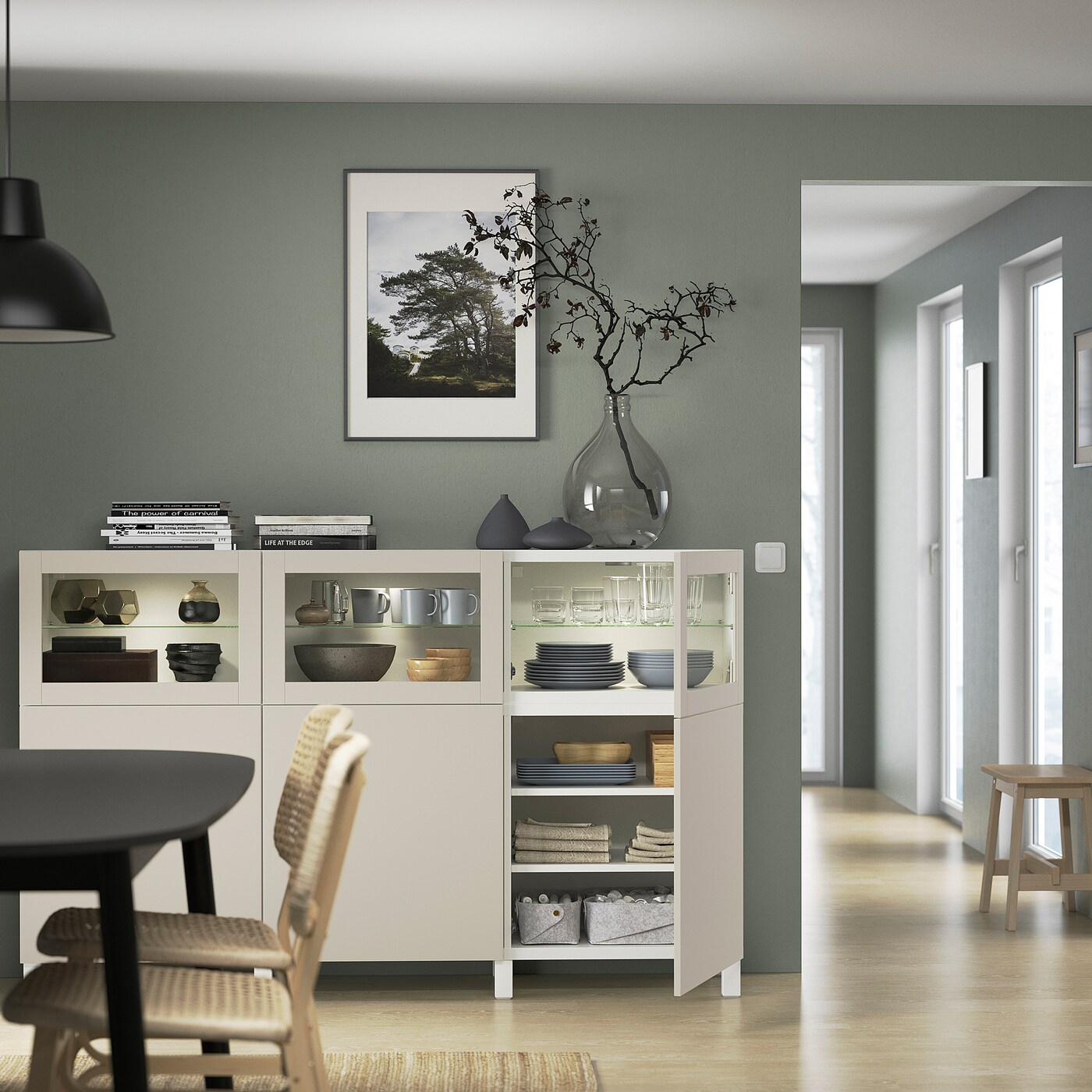 IKEA VILSUND カーペット VEDBÄK ヴェードベック ラグ パイル短, ライトグレー, 170x230
