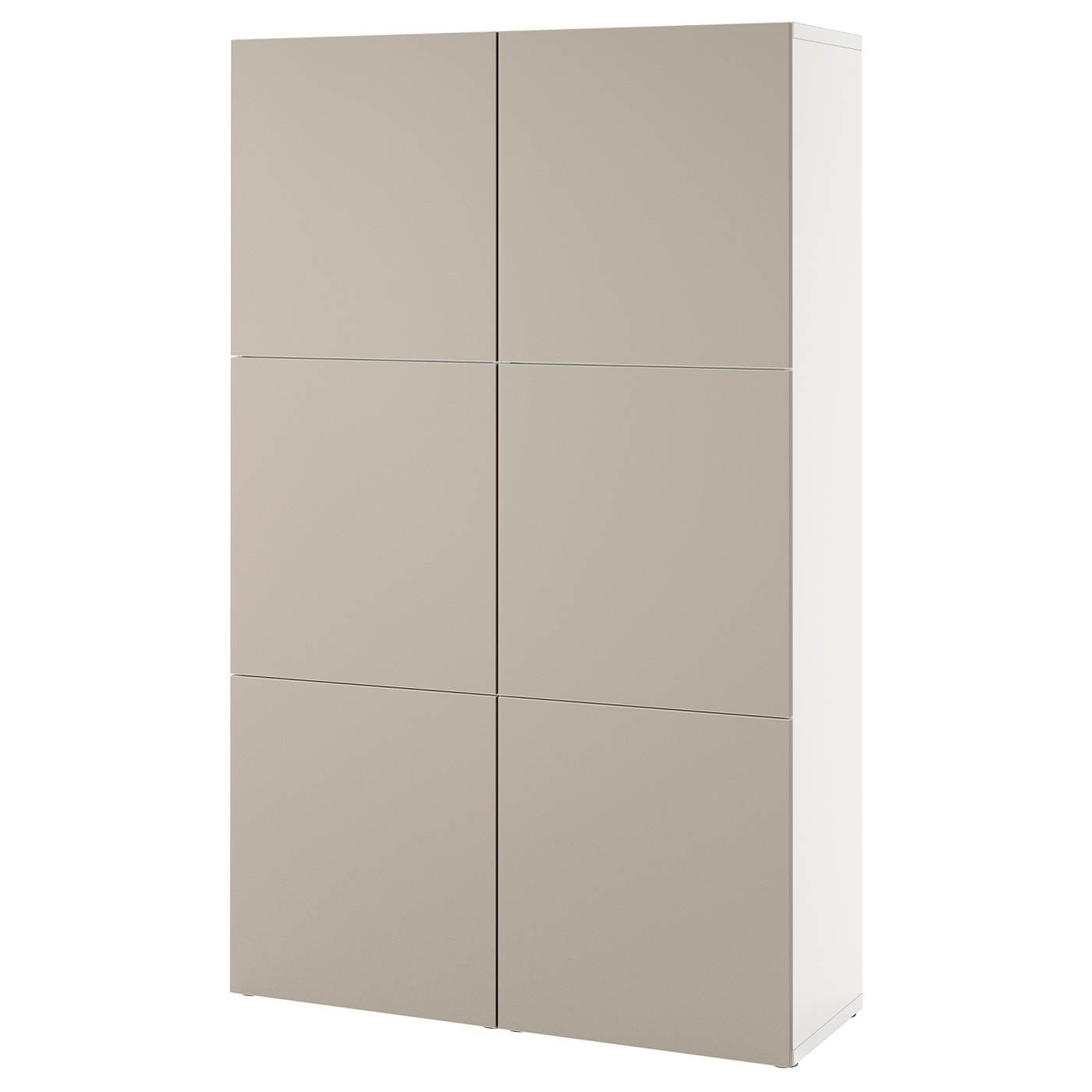 BESTÅ storage combination with doors white/Lappviken light grey