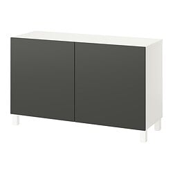 BESTÅ storage combination with doors white stained oak