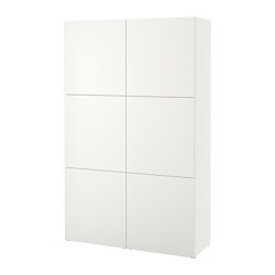 BESTÅ storage combination with doors white/Hedeviken oak veneer - IKEA
