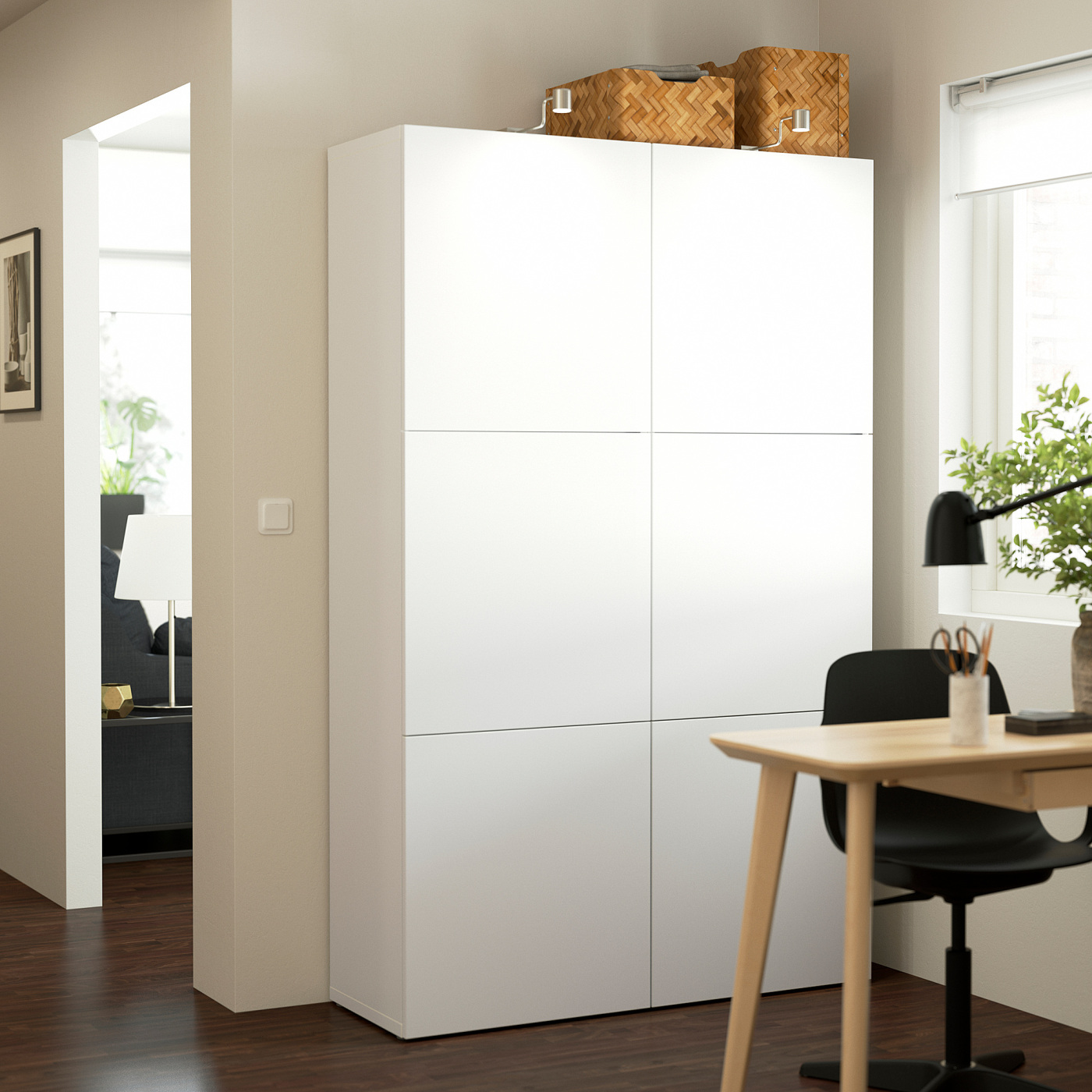 BESTÅ storage combination with doors white/Lappviken white - IKEA