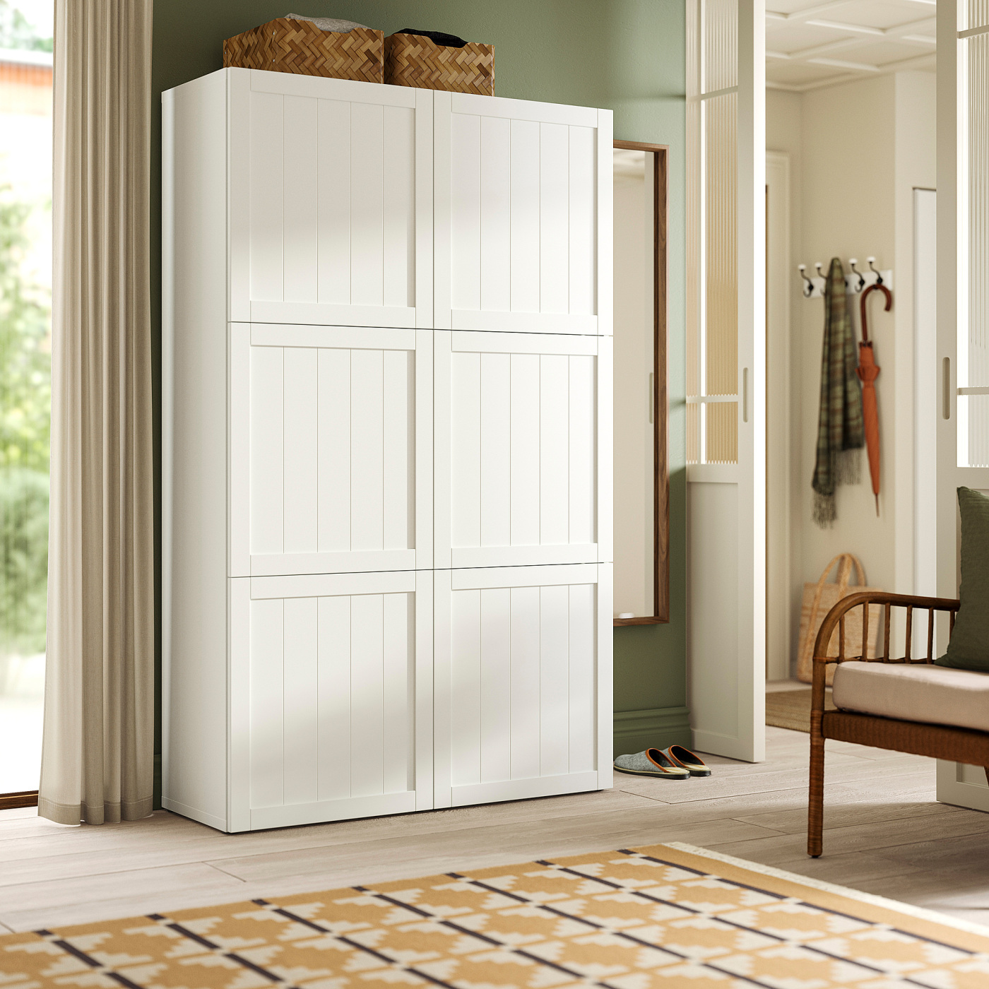 ピカピカページ BESTÅ storage combination with doors white/Pipmakare white - IKEA
