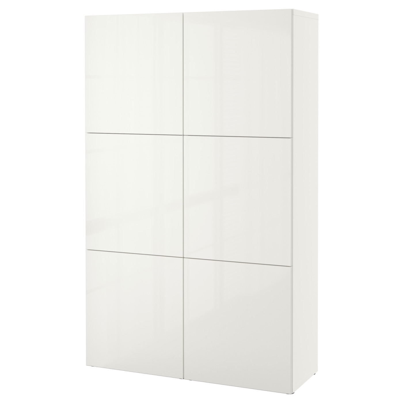 BESTÅ storage combination with doors white/Selsviken high-gloss