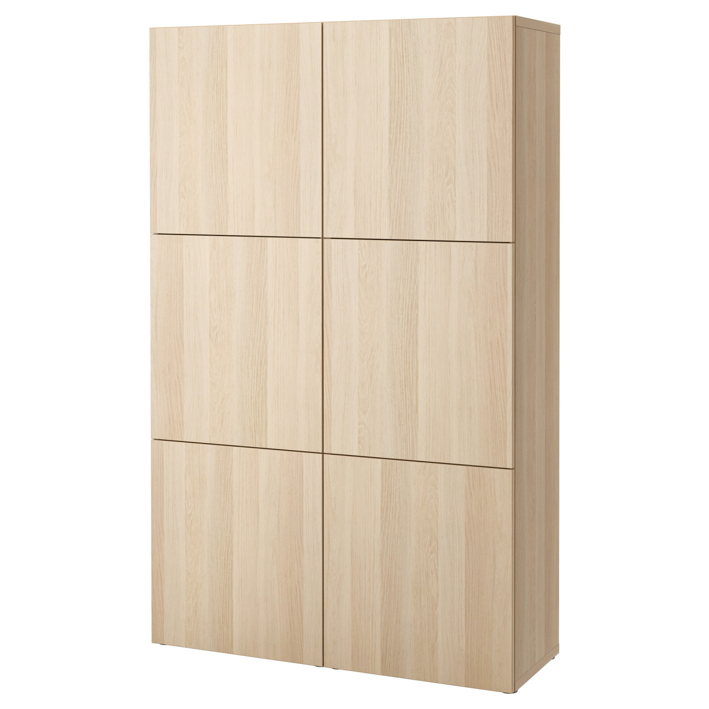 BESTÅ storage combination with doors white stained oak effect