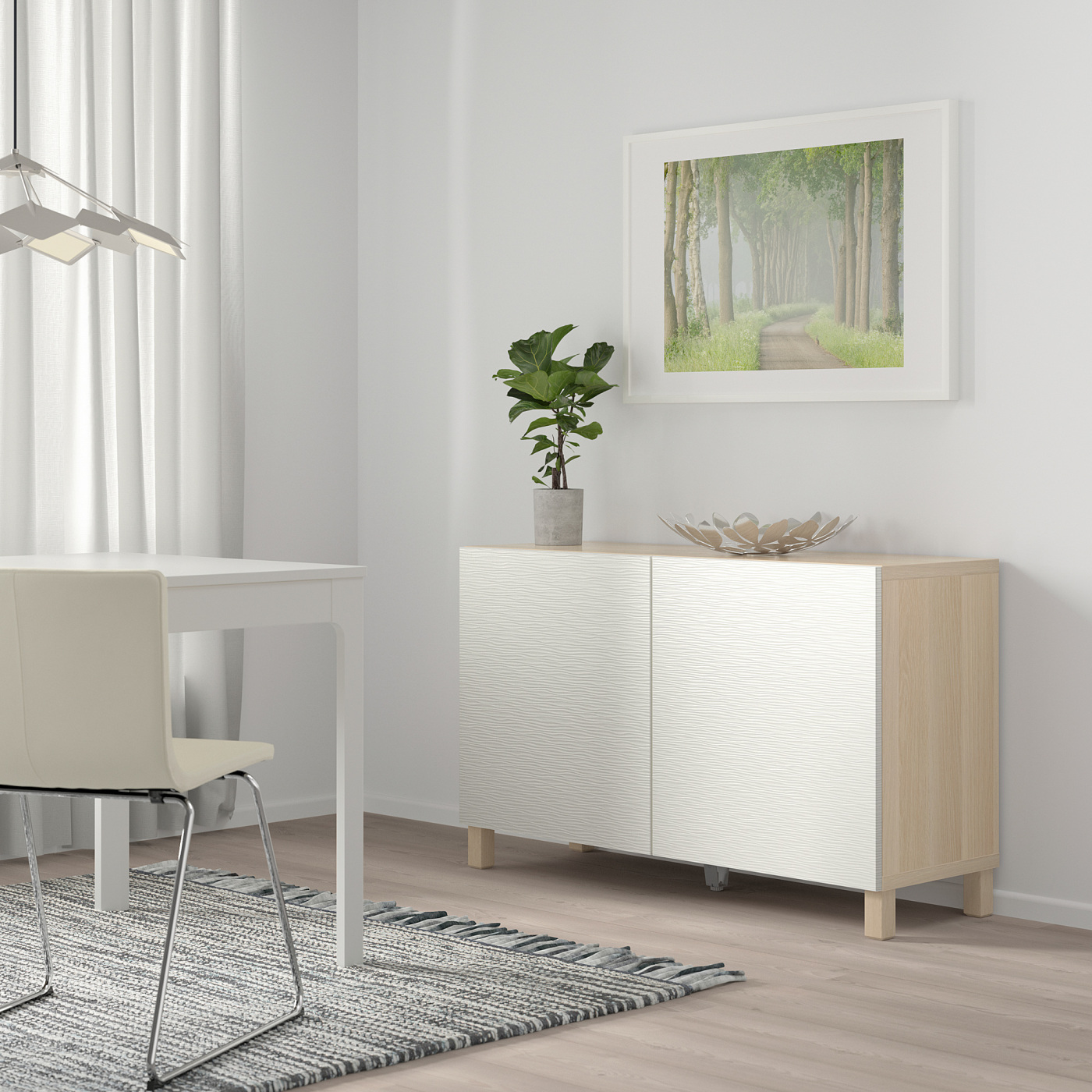 BESTÅ storage combination with doors white stained oak effect