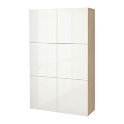 BESTÅ storage combination with doors white/Laxviken white - IKEA