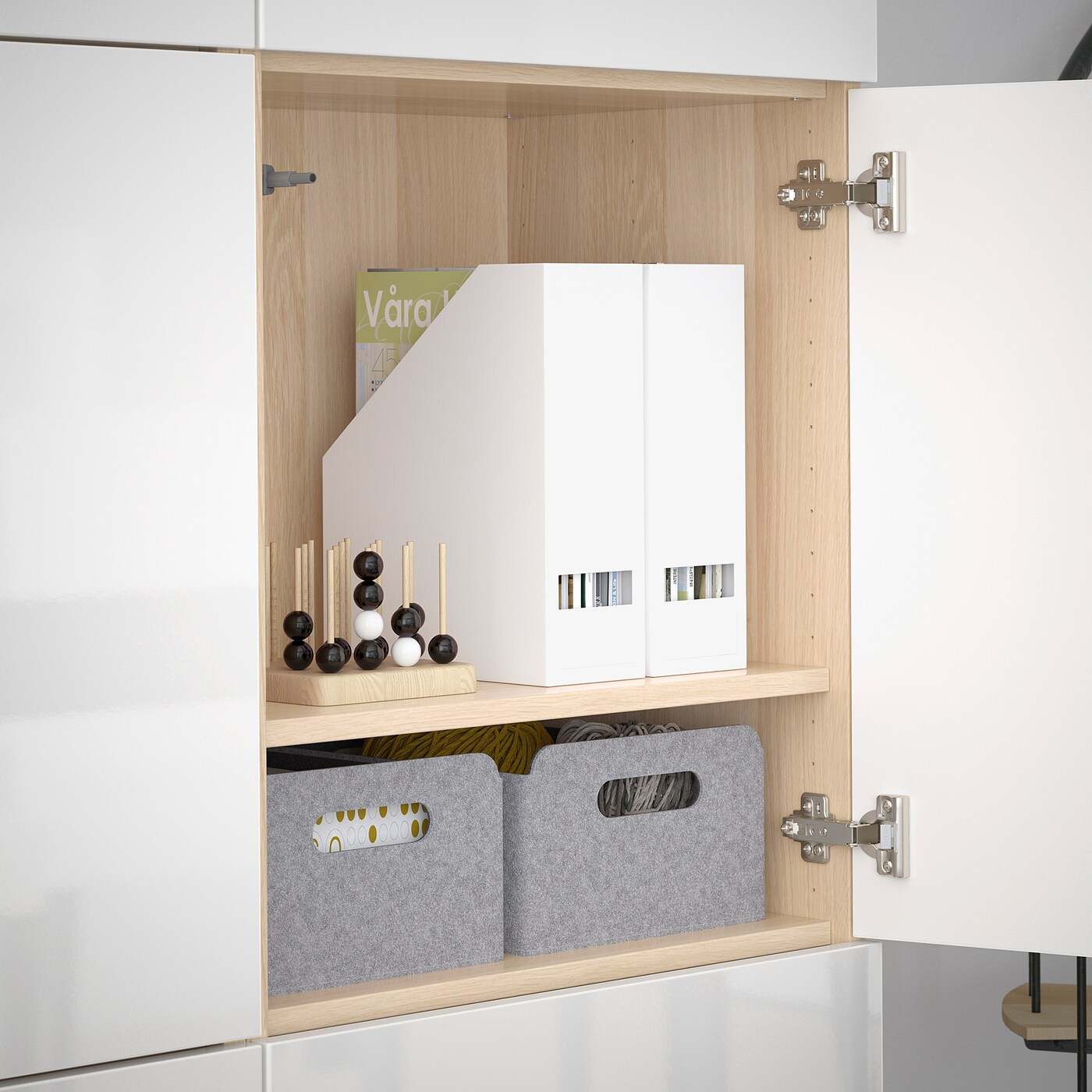 BESTÅ storage combination with doors white stained oak effect