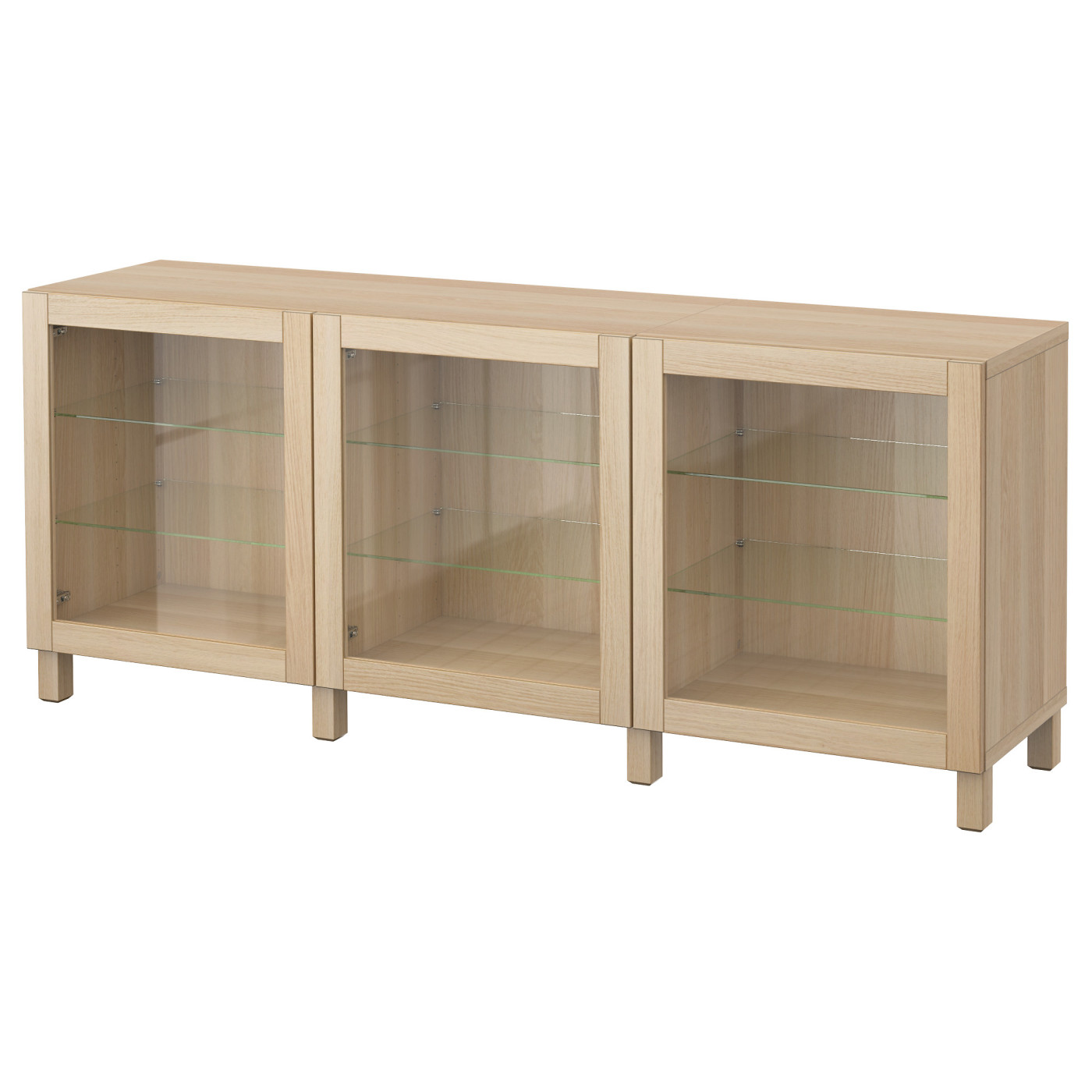 BESTÅ storage combination with doors white stained oak effect