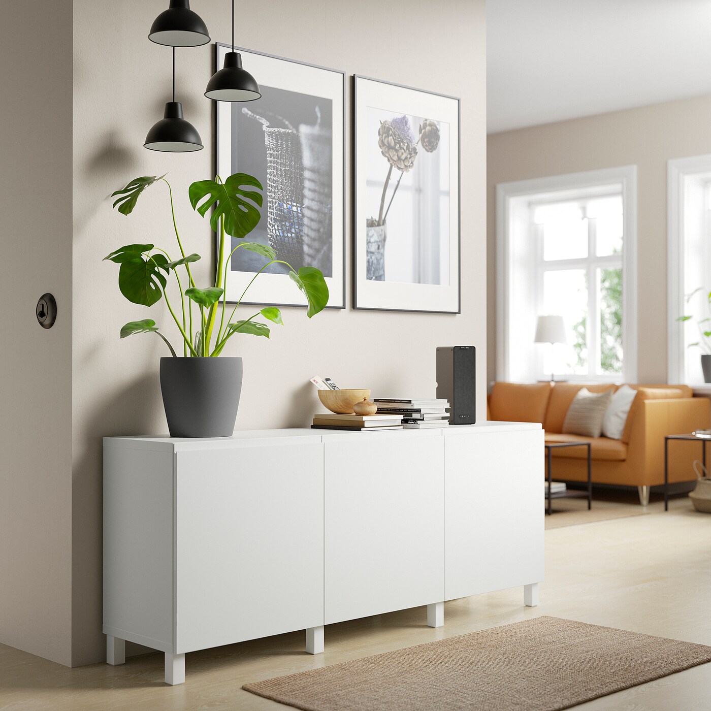BESTÅ storage combination with doors white/Västerviken