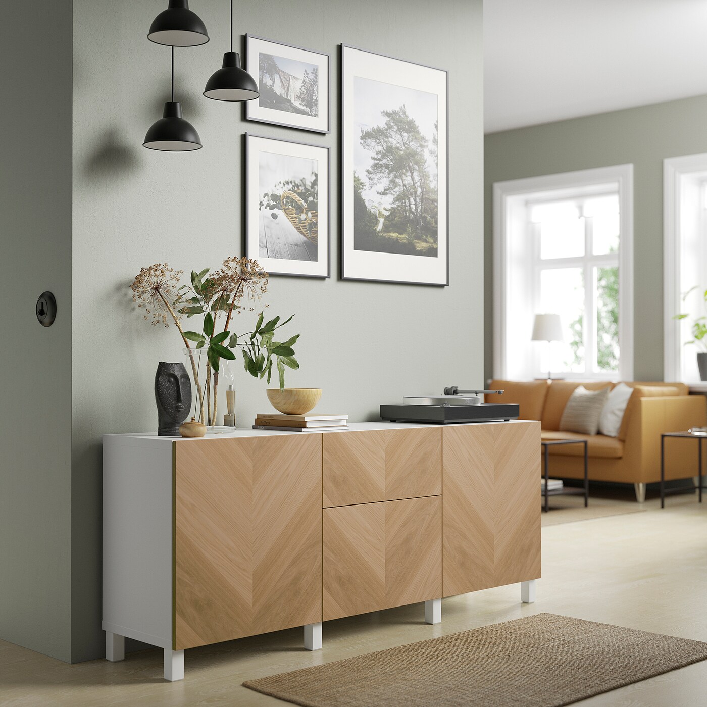 BESTÅ storage combination with drawers white/Hedeviken