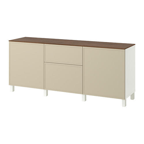 BESTÅ storage combination with doors white Selsviken/high-gloss